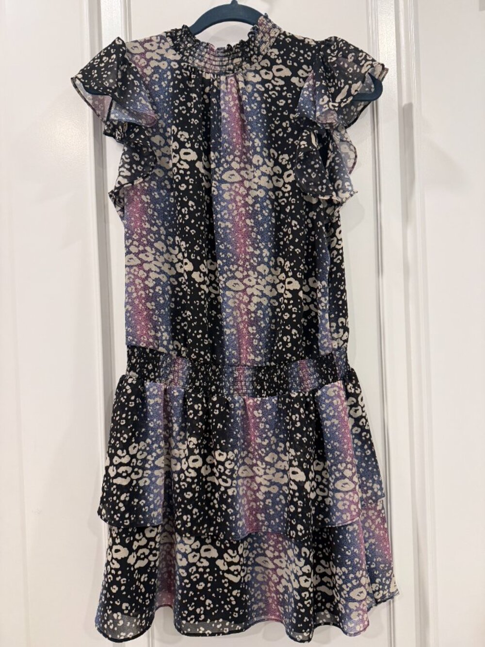 1. STATE smocked tiered ruffle mini dress size small